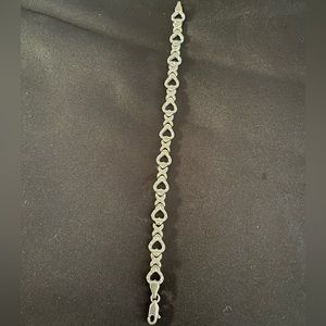 Sterling Cubic Zirconia Heart Bracelet